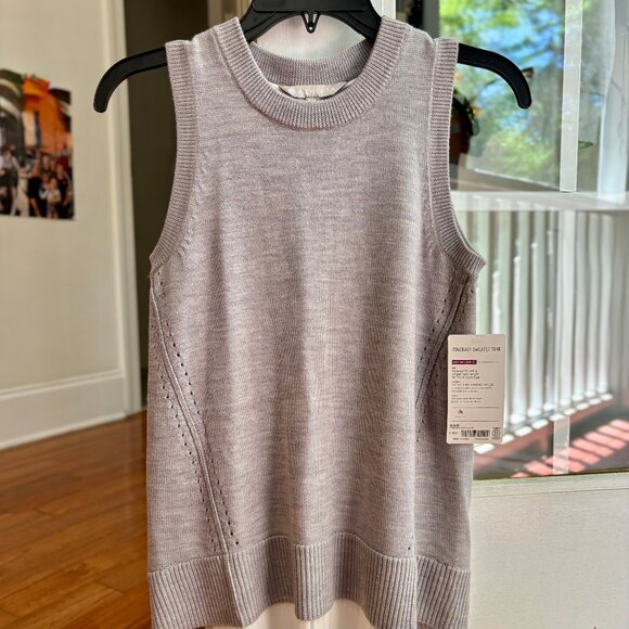 NWT Athleta Itinerary Light Gray Merino Wool Sweater Tank Women XXS - Picture 3 of 8